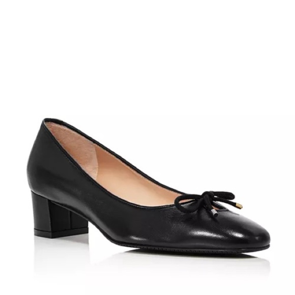 NIB Stuart Weitzman Gabby Leather Pumps Heeled Ballet Size 8